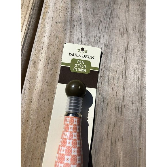New Paula Deen 2012 Pink‎ & White Pattern Green Top Pocket Ballpoint Pen IG54774 - Picture 3 of 4